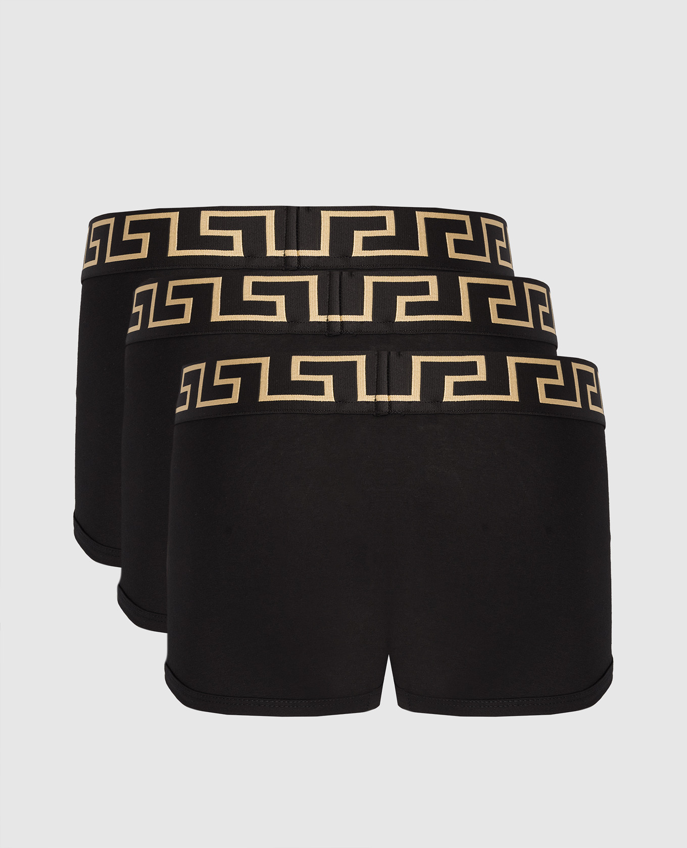 

Set of black boxer briefs with logo pattern Versace