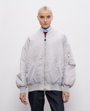Dondup Gray bomber jacket with drape DJ773PX0142DXXX
