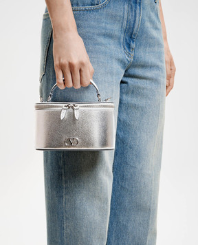 Valentino Silver VLogo Leather Crossbody Bag 8W2P0AX8RFY