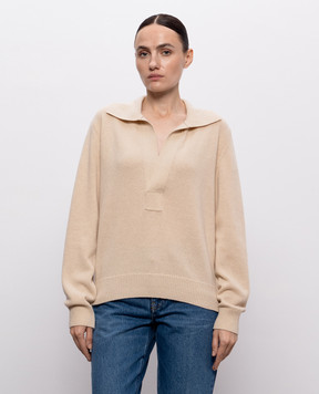 Victoria Beckham Genevieve beige wool and cashmere pullover 1326KJU007475A