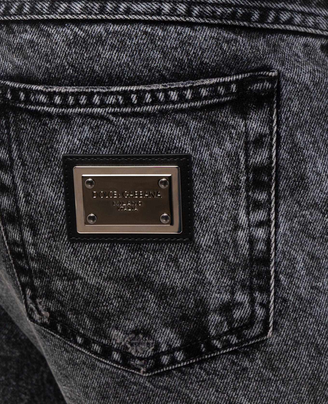 Grey jeans with logo patch Dolce&Gabbana 5