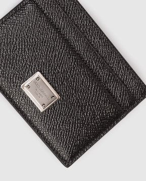 Dolce&Gabbana Black leather cardholder with logo plate BP0330AG219