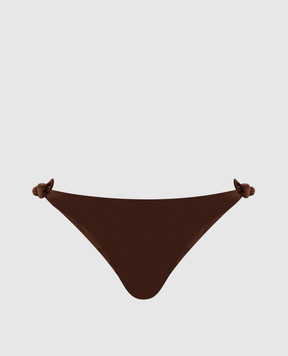Fisico Brown swimsuit briefs with logo patch CS09M0