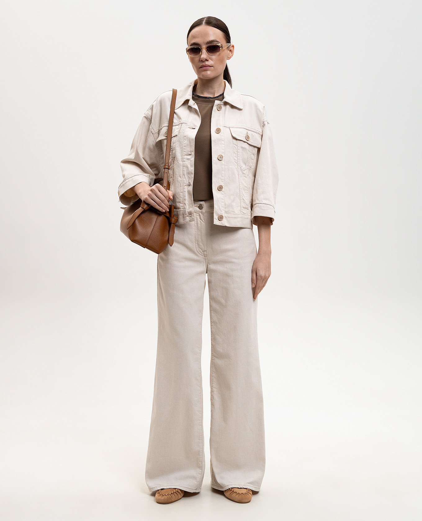 

Ivory jeans with linen Peserico, Beige