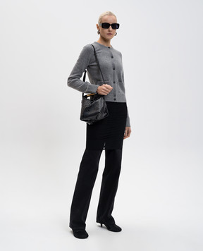 Maison Margiela MM6 Grey wool cardigan with emblem S62HP0036M13187