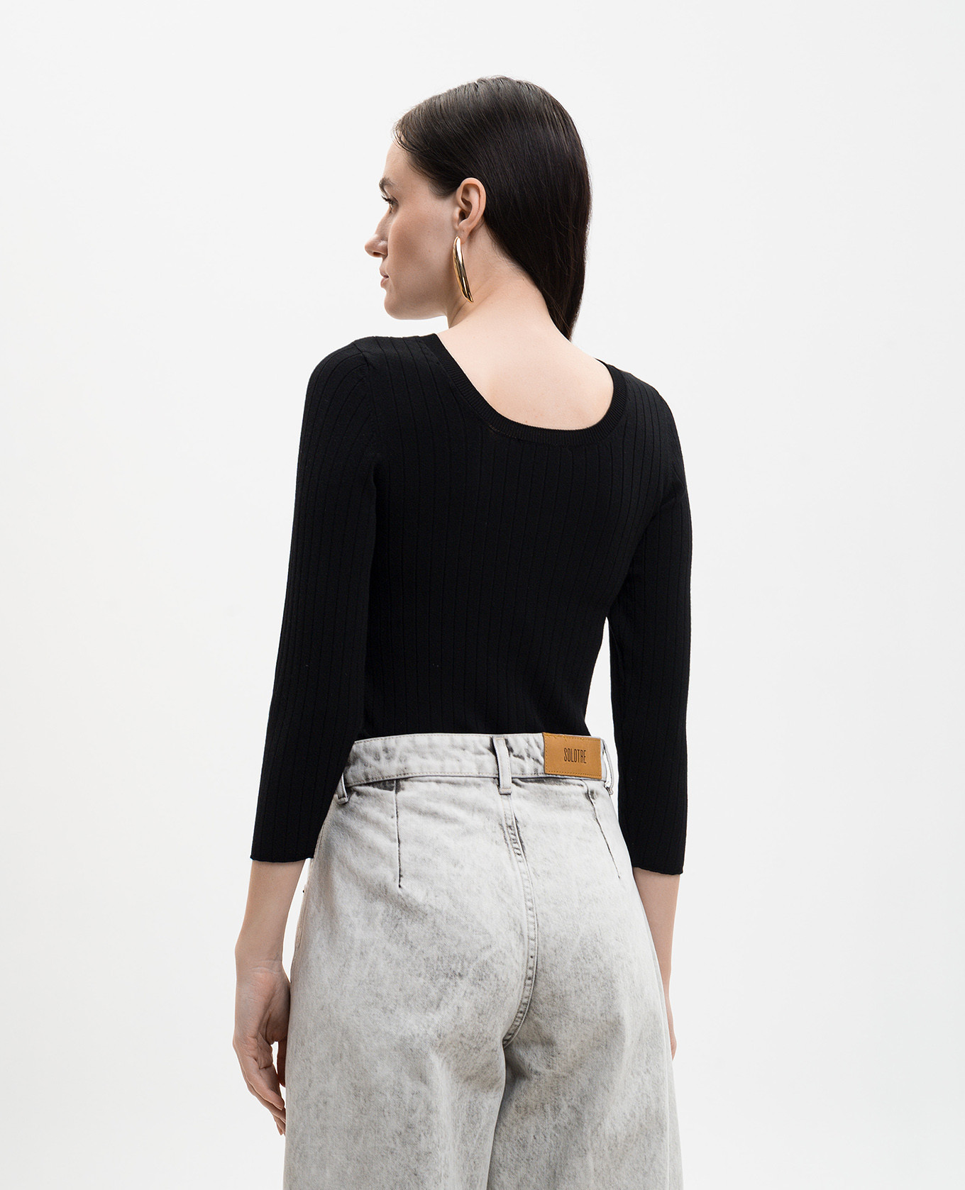 

Black ribbed top Solotre