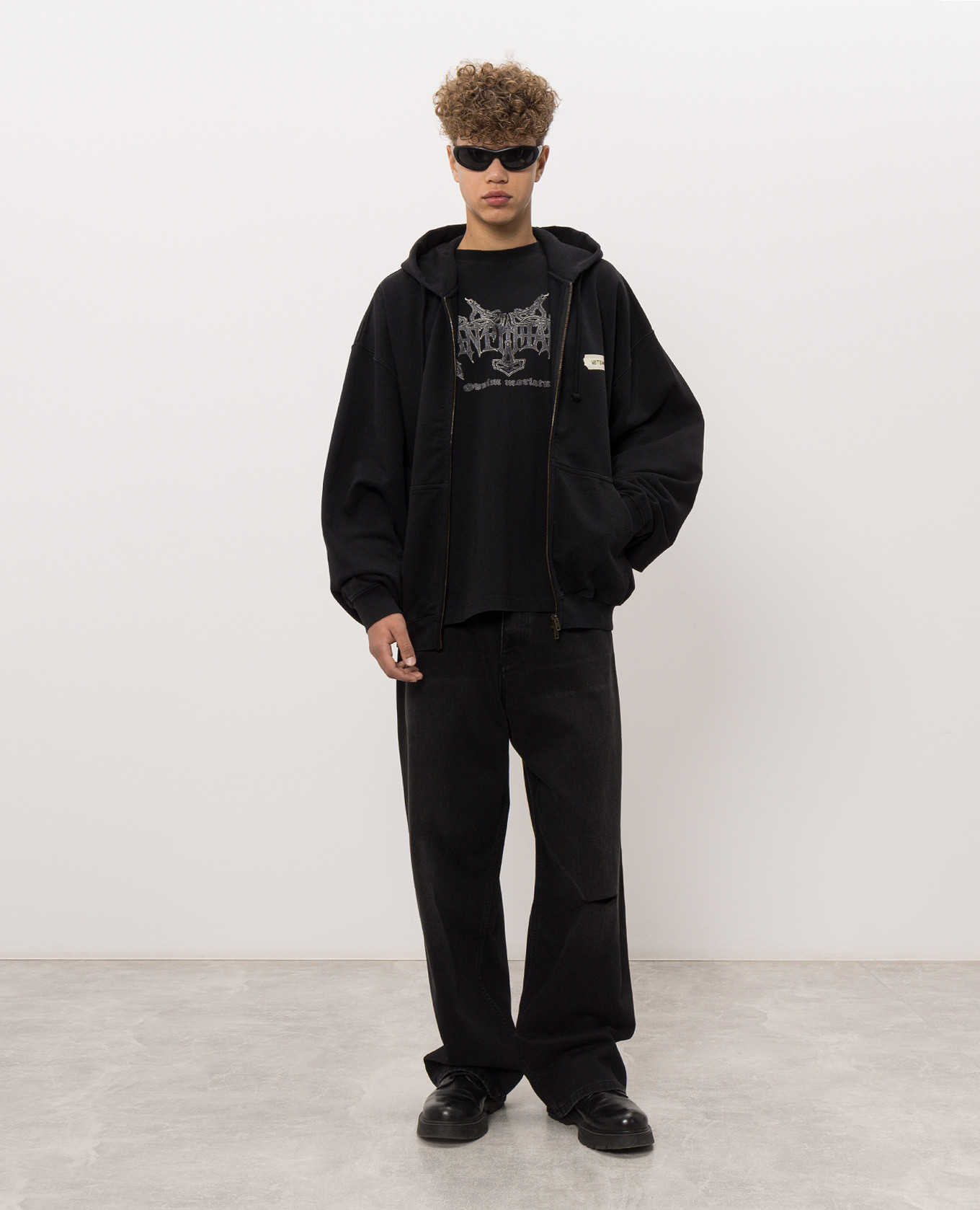 Black sports jacket with logo print Vetements 2