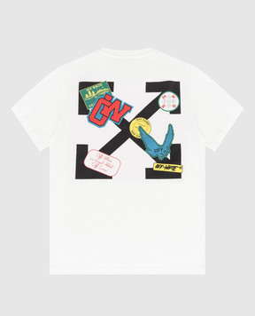 Off-White Children's white T-shirt with Arrow logo print 44BAA002S26J00C