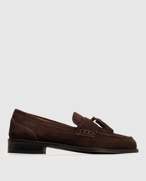 Twinset Brown suede loafers with tassels 262TCP166