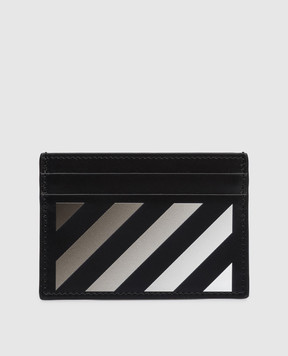 Off-White Black leather cardholder Diag OWND04DC99LEA001
