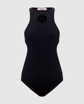 Off-White Black bodysuit with figure-hugging cutouts 29B00311T