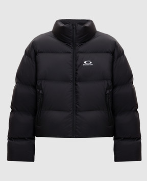 Balenciaga Black cropped puffer jacket with logo 852298TNO12