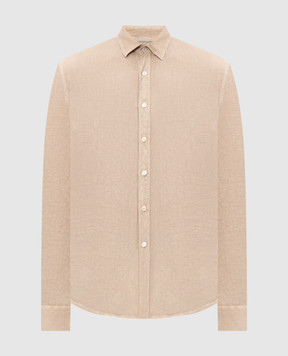 Canali Beige linen shirt GM02128CSL7077