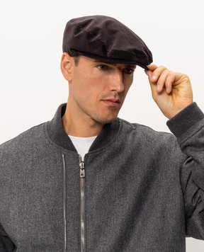 Dolce&Gabbana Dark brown corduroy cap GH587AFUVET