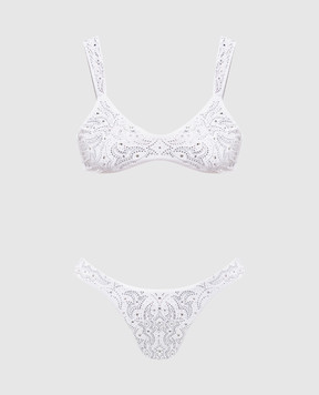 Venuja White Texano swimsuit with crystals BI002B