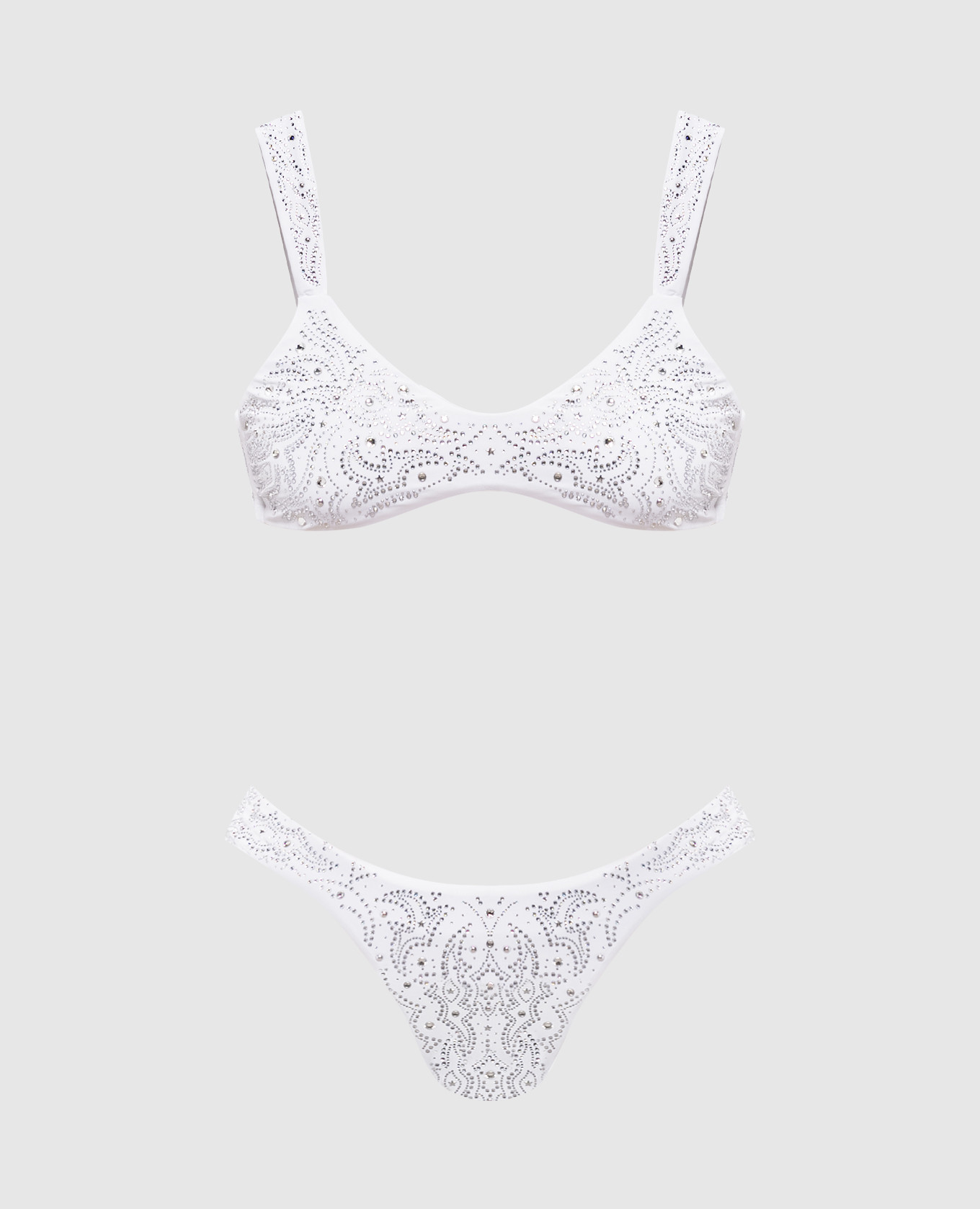 

White Texano swimsuit with crystals Venuja