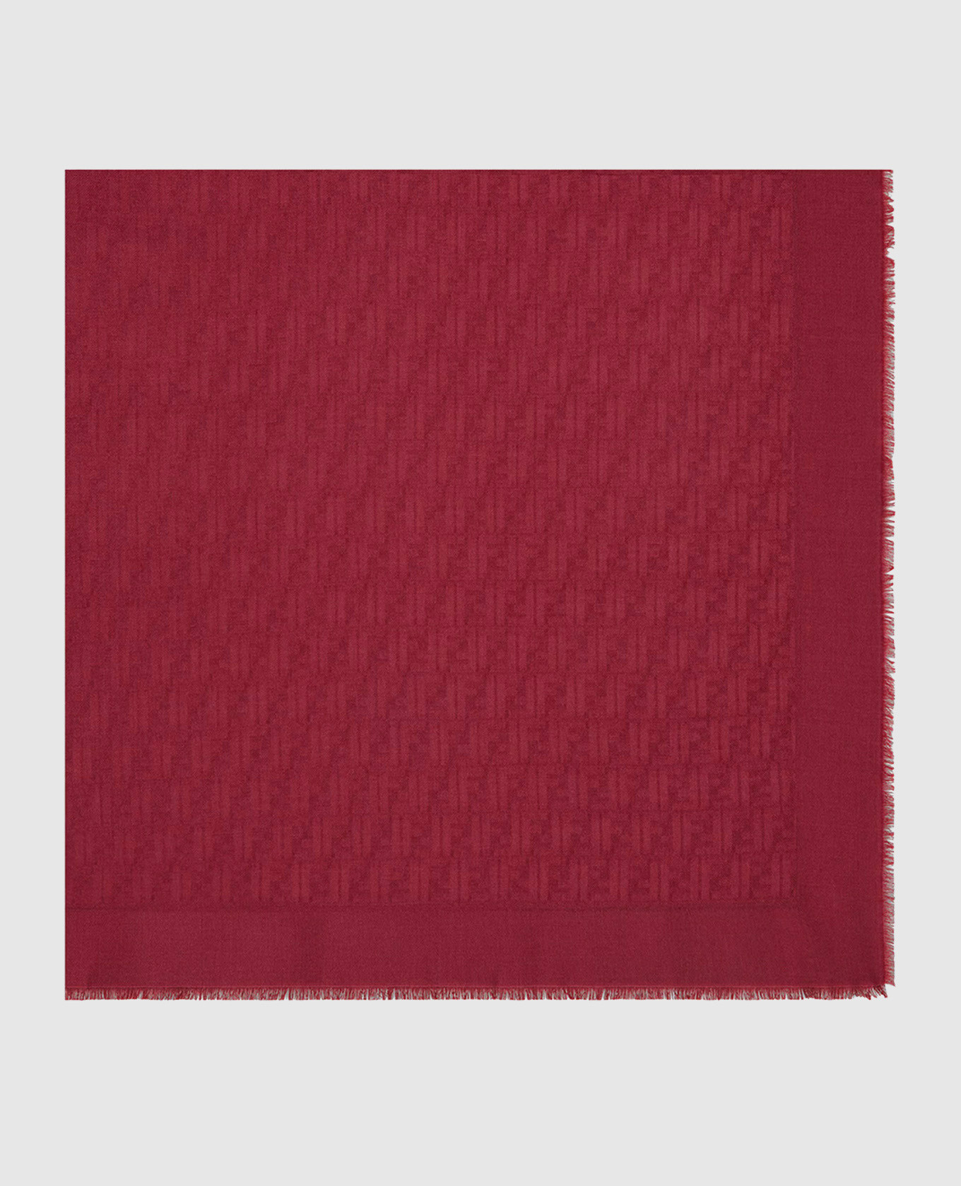 Burgundy wool, silk and cashmere scarf with a pattern