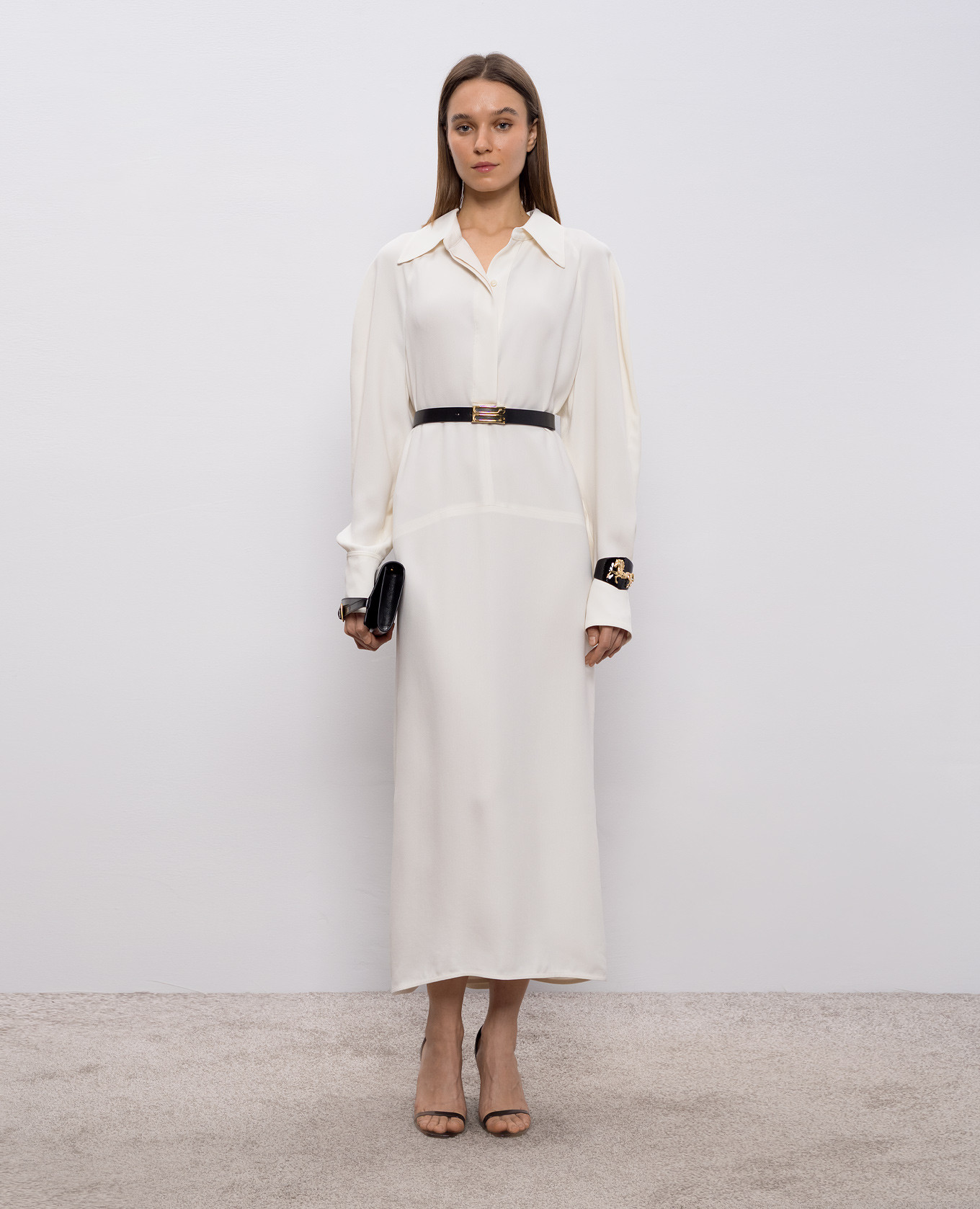

White shirt dress with drapery Victoria Beckham