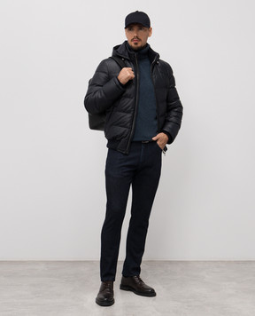 Enrico Mandelli Blue deerskin down jacket A9T1125901