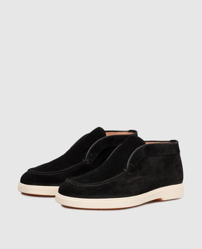 Santoni Black suede deserts WUYA58458TISNPYL