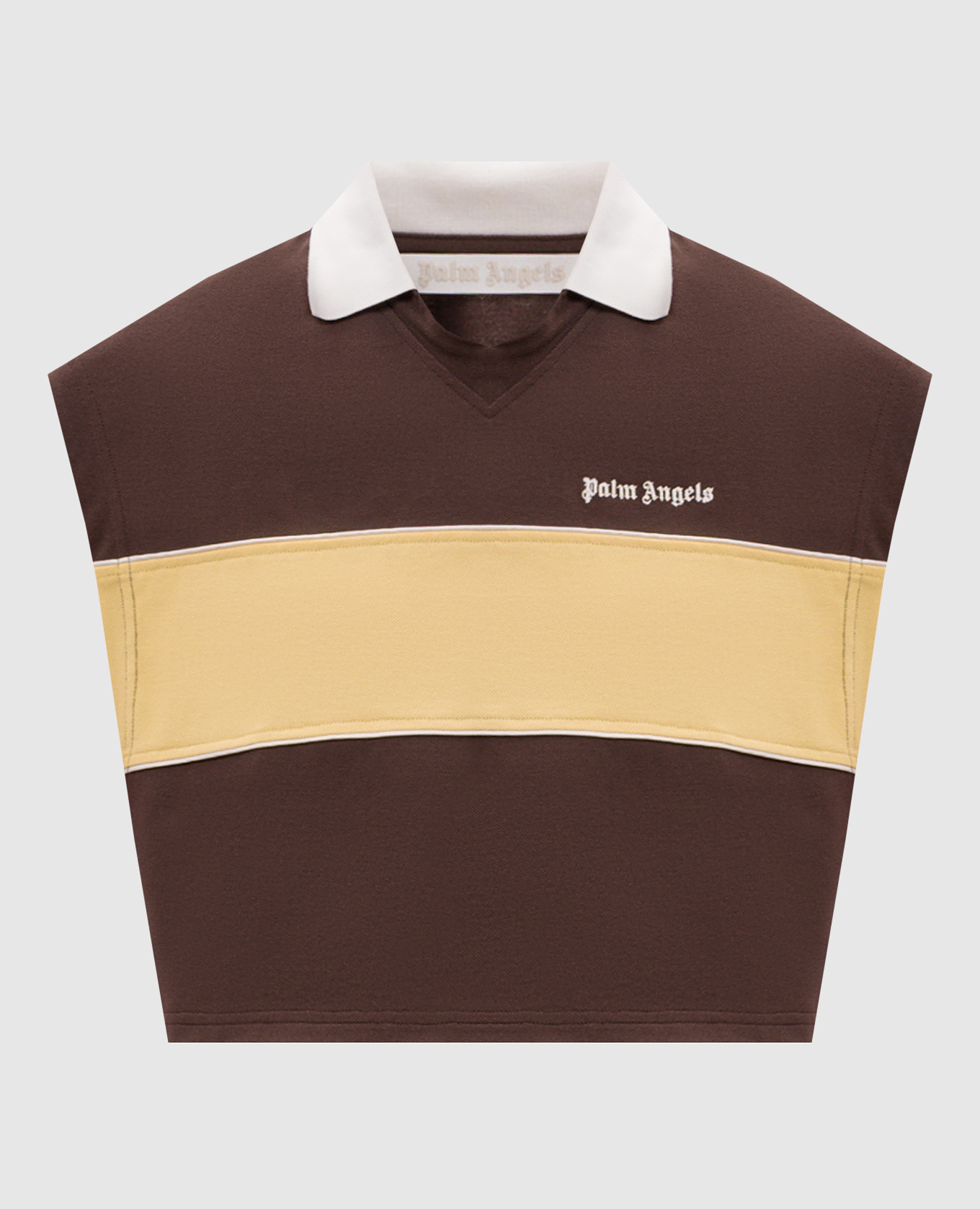 Brown top with polo collar
