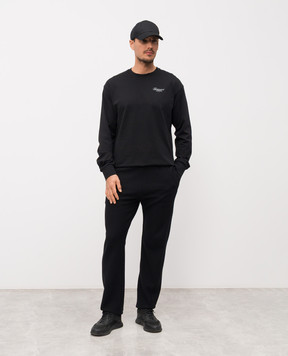 Givenchy Black pants with logo embroidery BM51PP3YS1