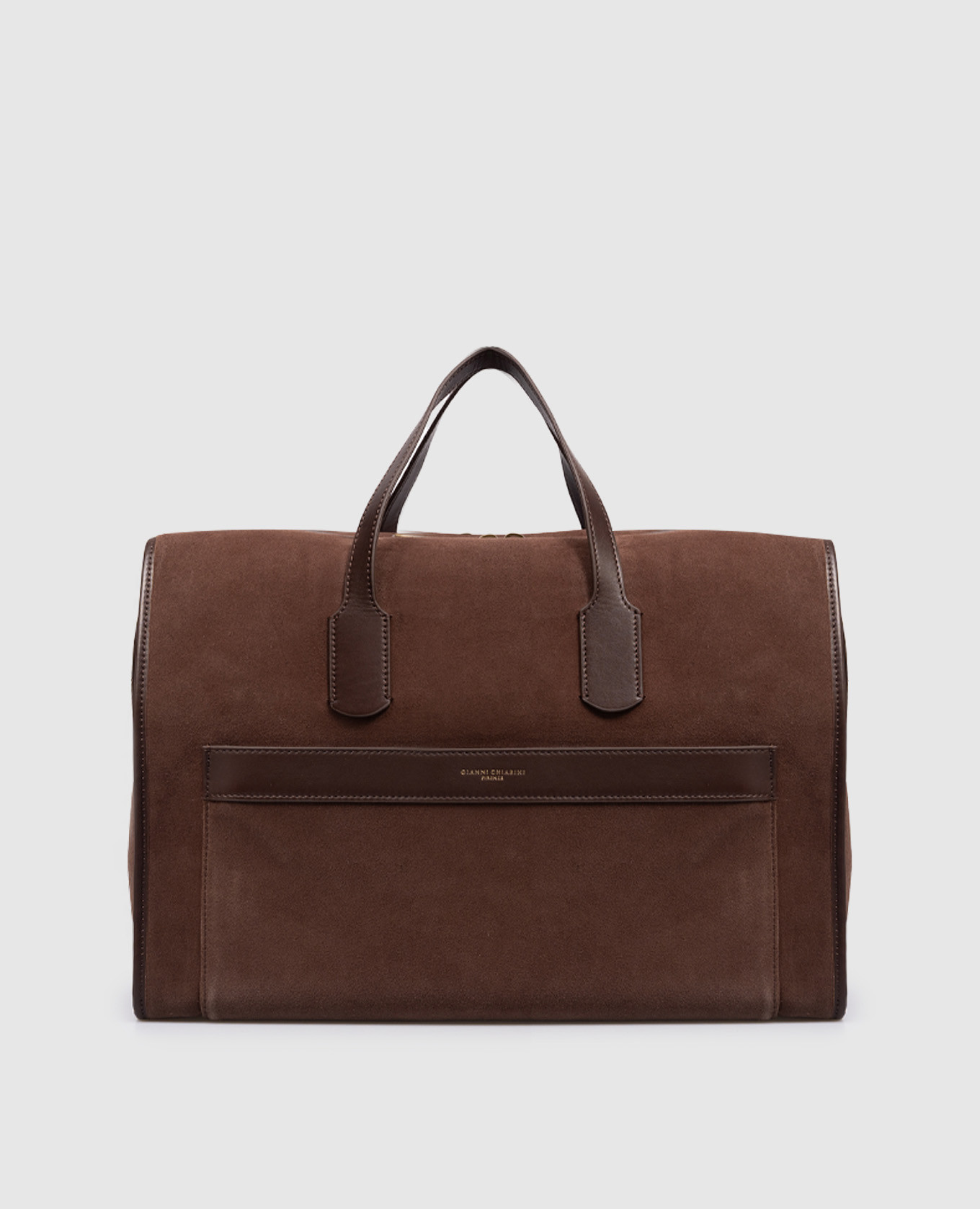 

Brown suede travel bag BERLINO with logo Gianni Chiarini