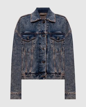 Peserico Blue denim jacket with a worn effect E21888L1804280
