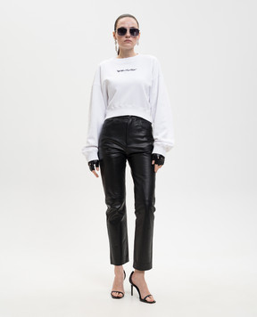Off-White White sweatshirt with embroidered logo 2BA079S26FLE001