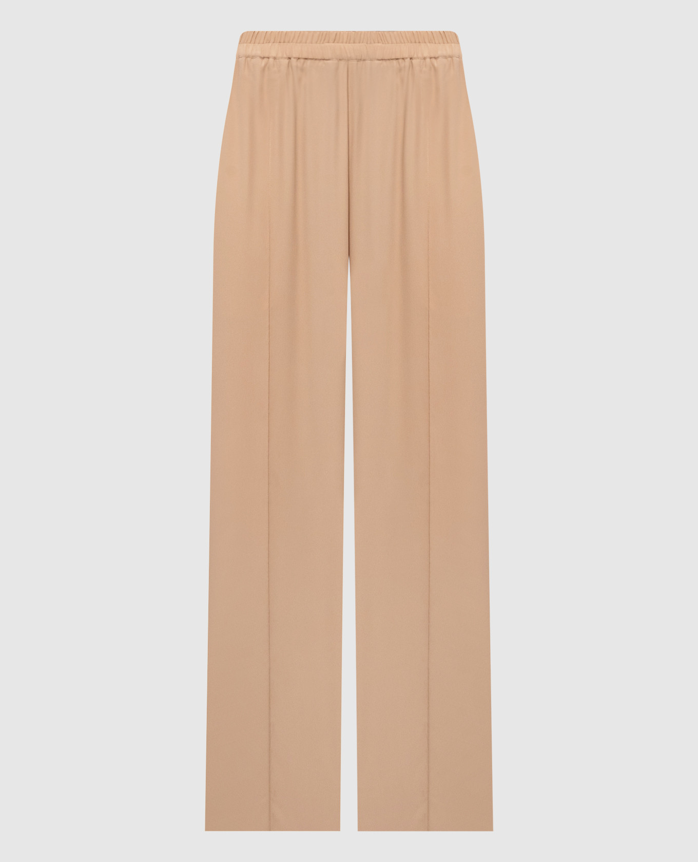 

Brown silk pants with monil chain Fabiana Filippi