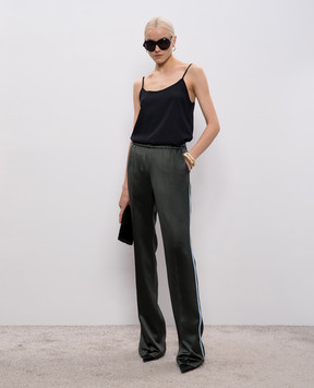 Tom Ford Green striped silk sweatpants PAW678FAX1669