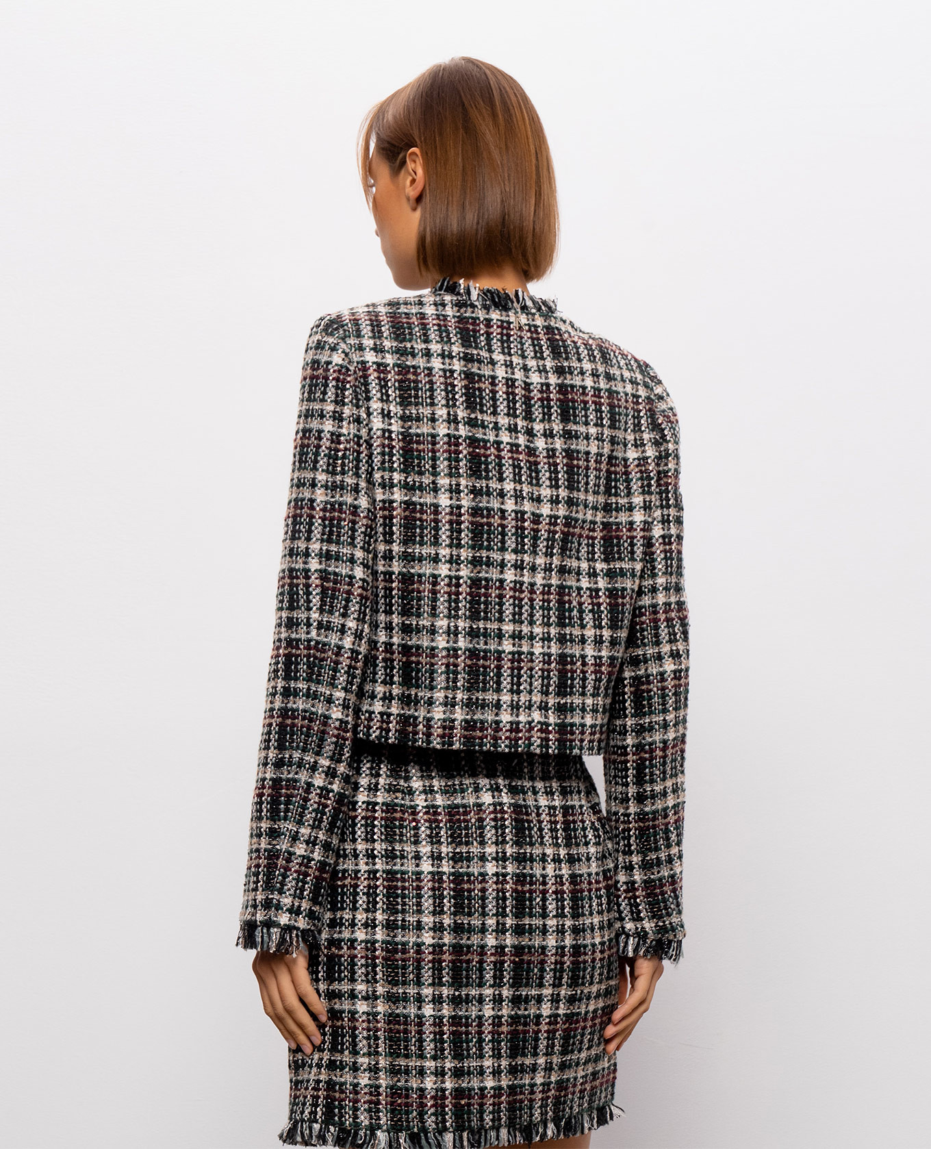 Checkered tweed jacket Twinset 4