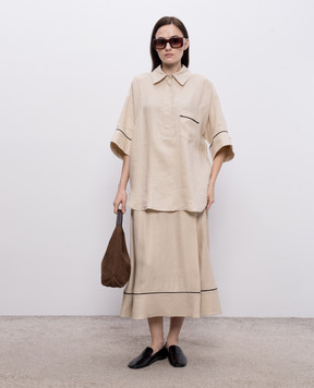 Agnona Beige linen shirt TD1109YU3049