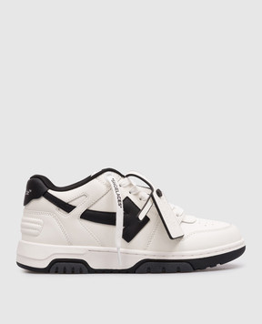 Off-White White leather sneakers with contrast logo OWIA259C99LEA018