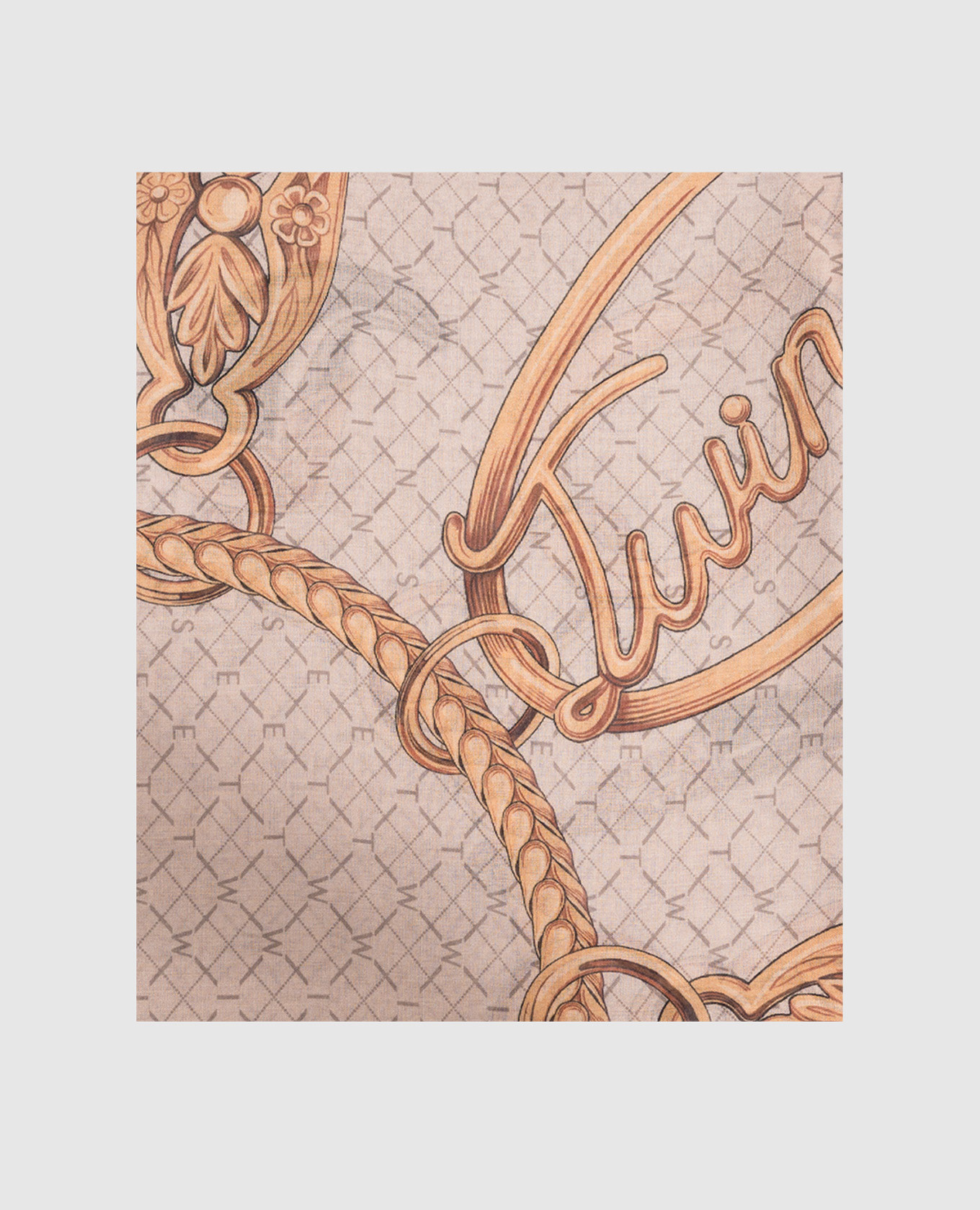 Gray scarf with wool in Lucky Charms print