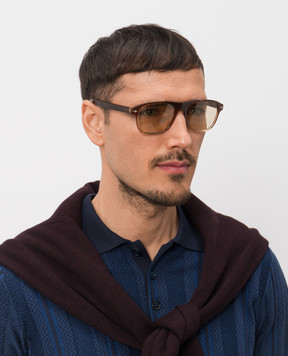 Brunello Cucinelli Intarsia Rays Brown Sunglasses MOCPATTV15