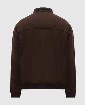 Stefano Ricci Brown cashmere jacket with metal logo MZJ6300161C0001T