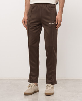 Palm Angels Brown sweatpants with logo embroidery PAMCJ002FB001