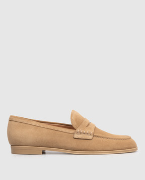 Gianvito Rossi GEORGE brown suede loafers G2534651CUOCAMEL
