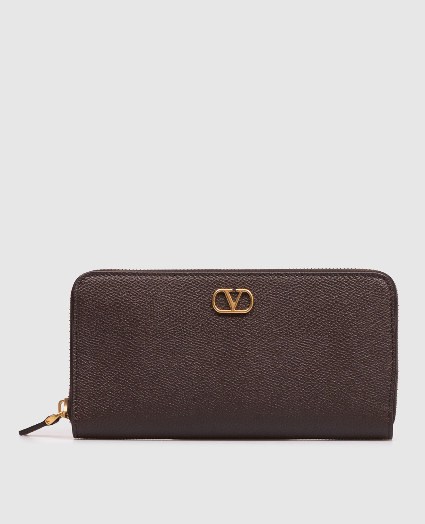 Brown leather wallet VLogo
