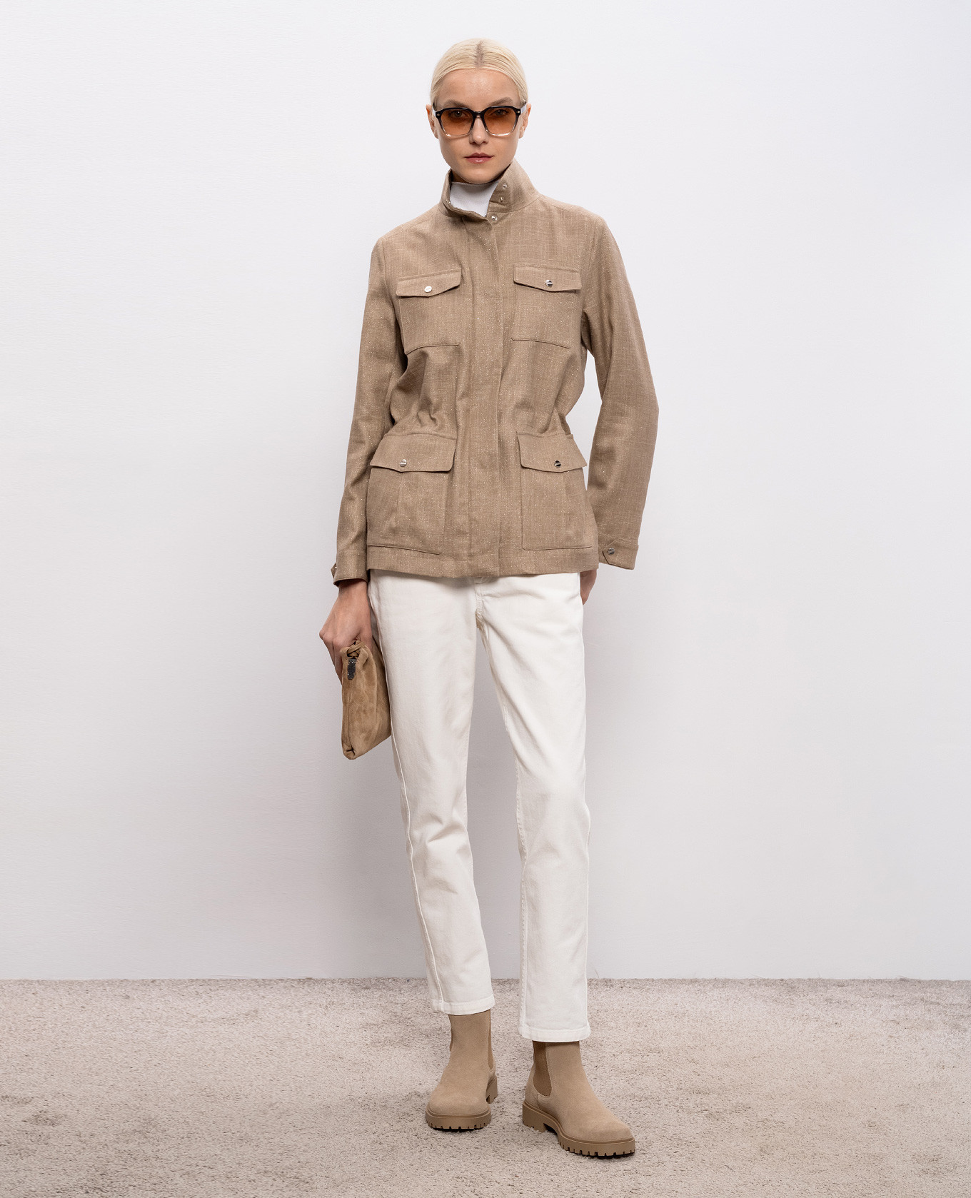 

Brown wool, silk and linen jacket with lurex Herno