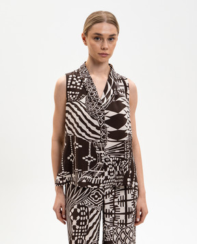 Momoni Brown silk blouse KIRI MOTO013MO03