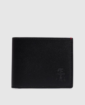 Brunello Cucinelli Black leather wallet with embossed logo MWRLBU006