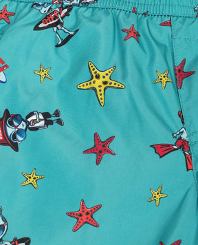 Diesel Mialyb children's green printed swim shorts K00780KXBTH