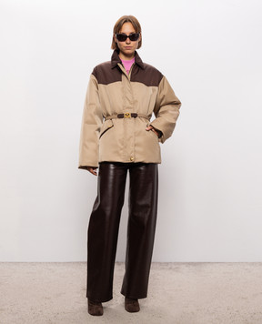 Versace Beige jacket with belt 10270091A18782