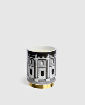 Fornasetti Scented candle - Casa con Colonne in a porcelain candlestick FPXS005