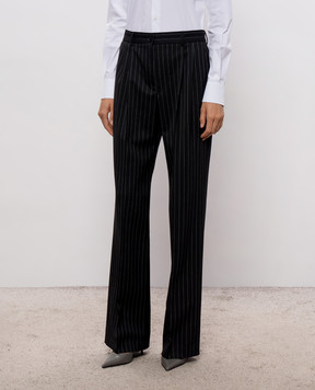 Dolce&Gabbana Black striped wool pants FTC17TFRZAT