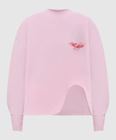 Roze sweatshirt met logo-borduurwerk