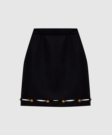 Black wool skirt