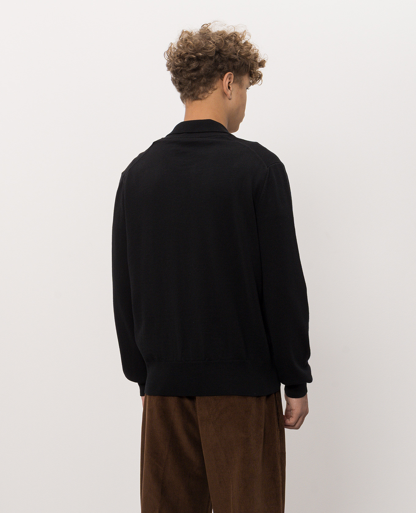 Black wool polo shirt Ami Paris 4